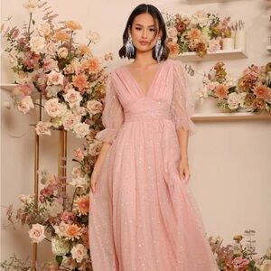 Shein Blush Pink Sparkle Gown/ Glenda Costume/ princess dress birthday dress